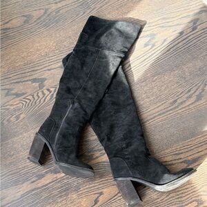 Vince Camuto Black Suede Over-the-Knee Boots 7 1/2